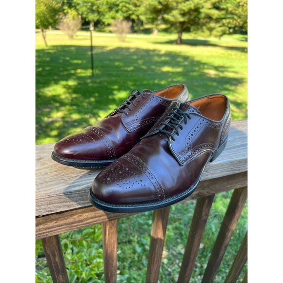 Allen Edmonds ‘Sanford’ Burgundy Cap-toe Derby Dress Shoes - Picture 1 of 6